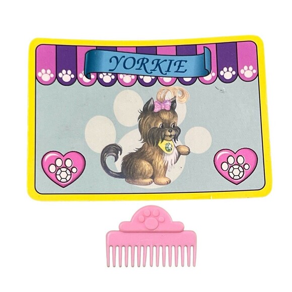 VINTAGE KENNER LITTLEST PET SHOP YORKIE YORKSHIRE TERRIER 4 PIECE - Picture 3 of 5